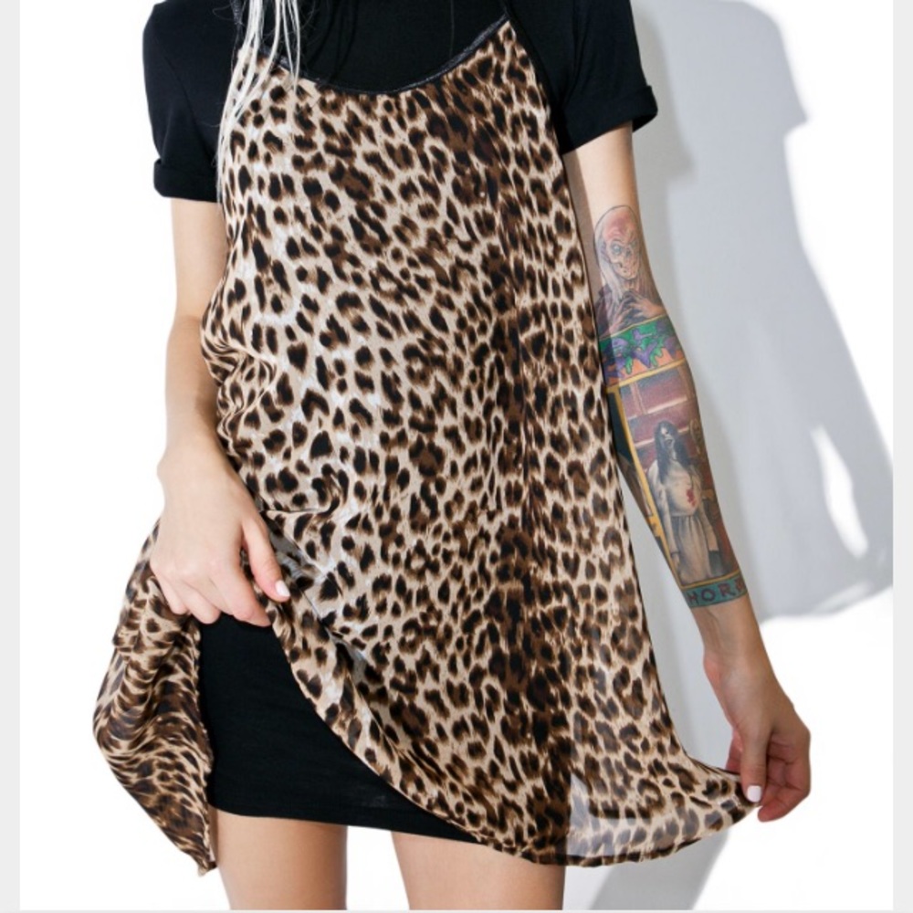 The ragged priest leopard slip dress
