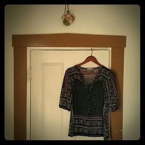 Delia's sheer floral bohemian blouse