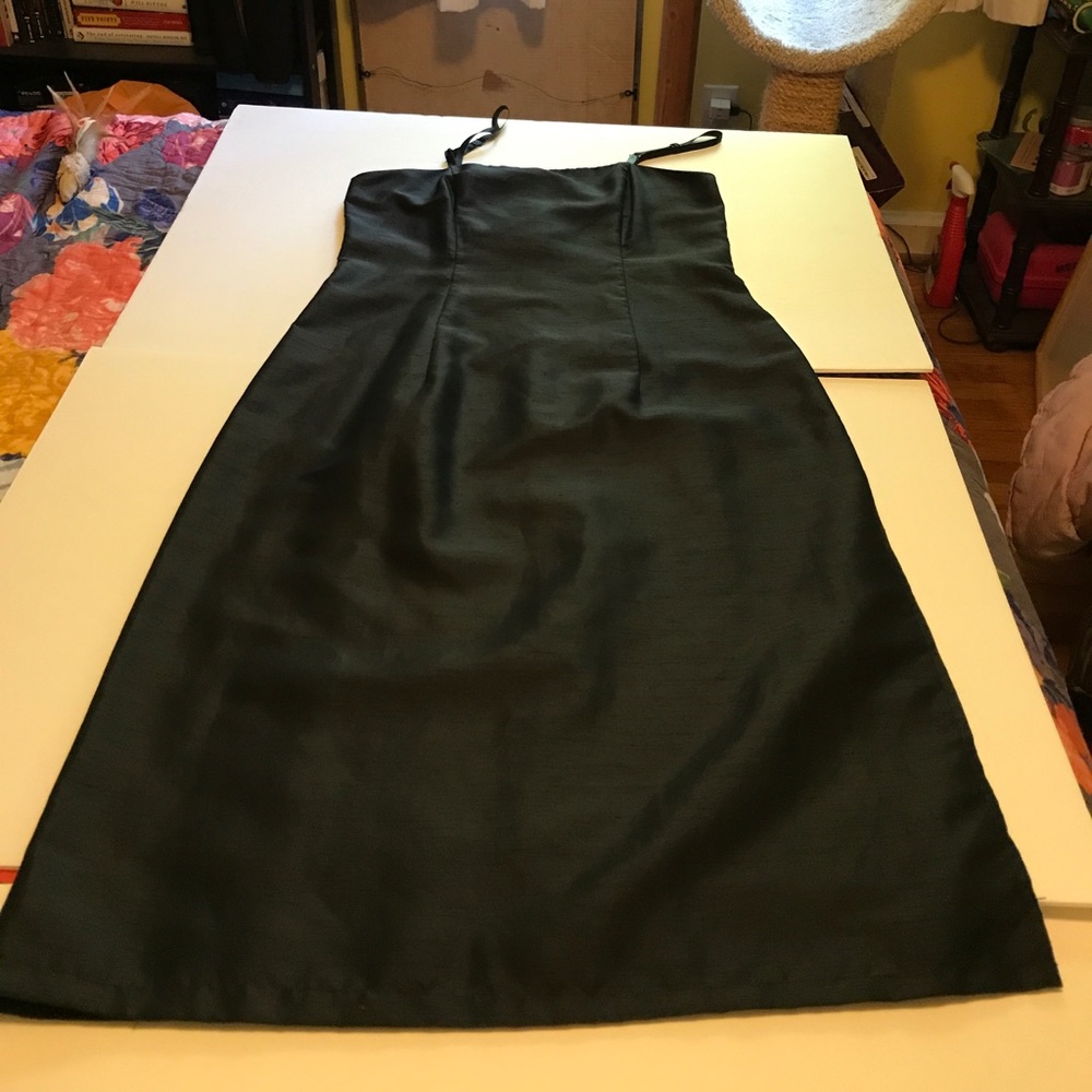 Knee-length Little Black Dress with Leg Slit