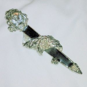 Vintage Enamel and Rhinestone Sword Brooch