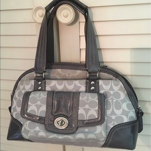Beautiful grey coach purse
