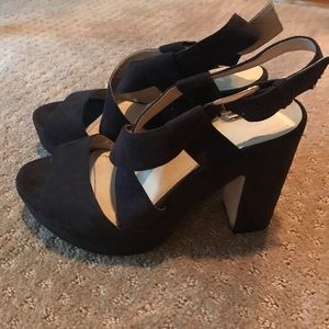Black platform sandal heels