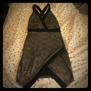 Black and gold dress.