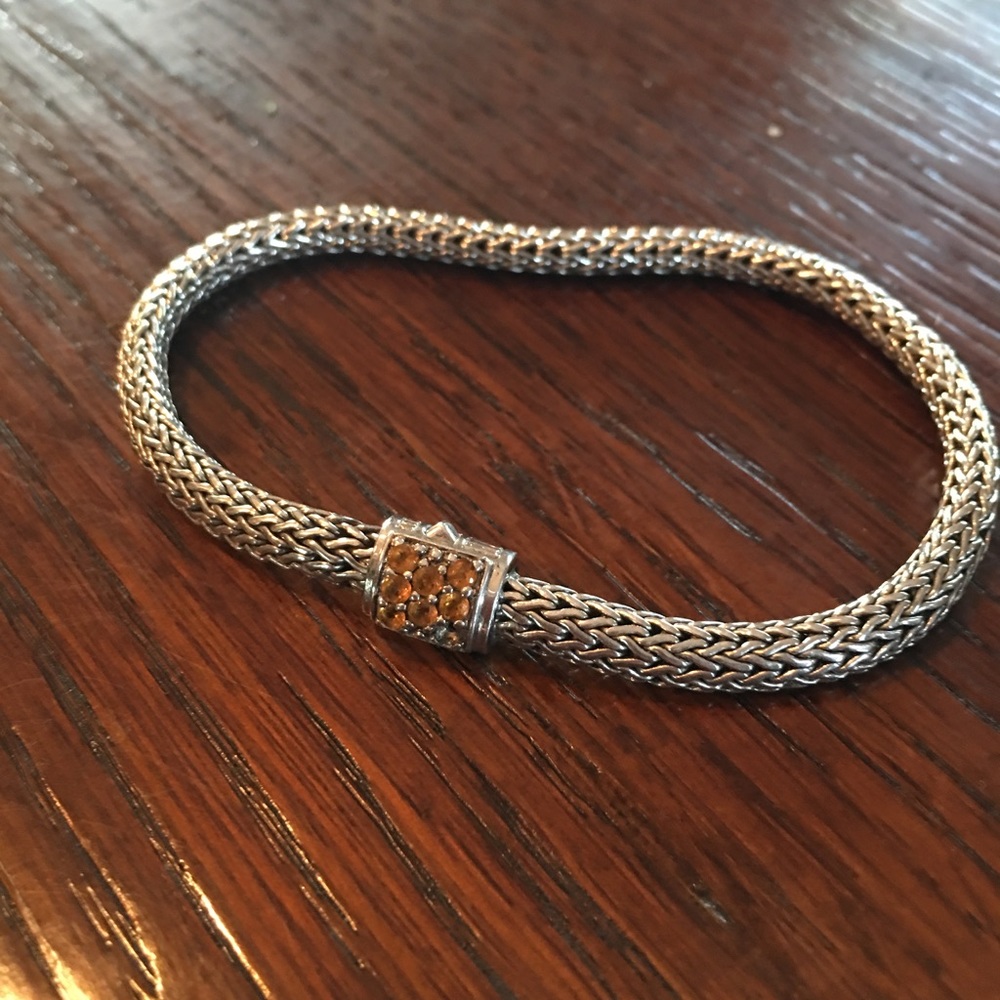 John Hardy sterling bracelet with citrine pave
