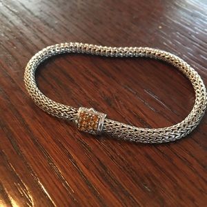 John Hardy sterling bracelet with citrine pave