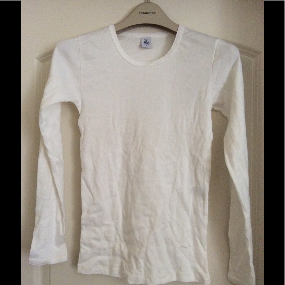 Petit bateau long sleeved white top