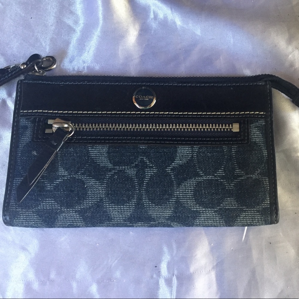 Coach Denim Wristlet