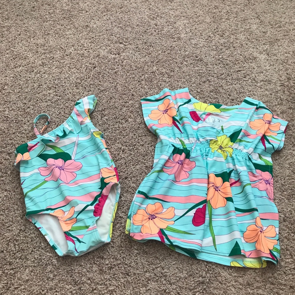 Circo Girls Bathing Suit and Cover-up Set