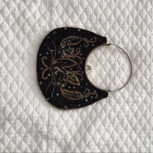 Black beaded evening bag