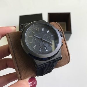 Michael Kors Men Dylan Black Silicone Strap Watch