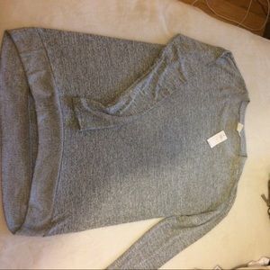 Gap softspun knit hi low top in heather grey S