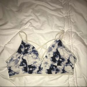 blue and white bralette from pacsun