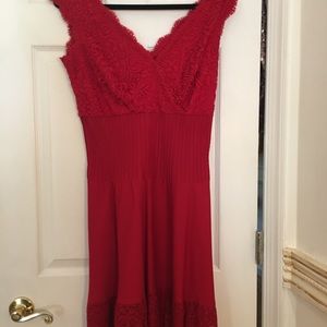 Red lace dress