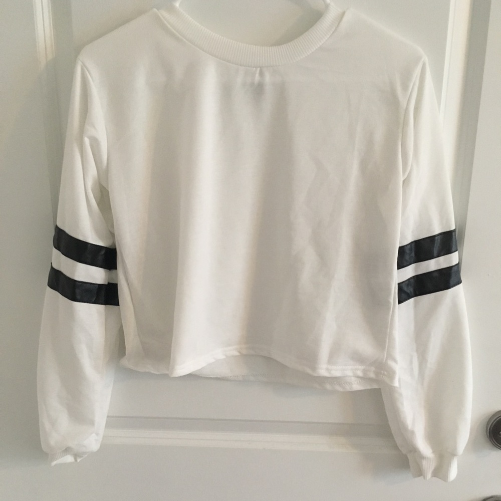 Cropped varsity style long sleeve