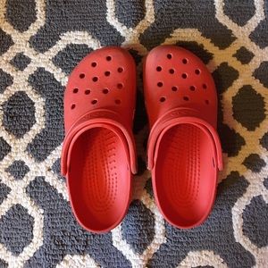 Orange crocs