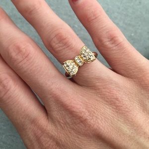 Gold toned bow ring