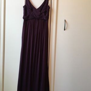 Plum eggplant bridesmaid formal prom dress