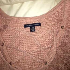 american eagle lace up sweater
