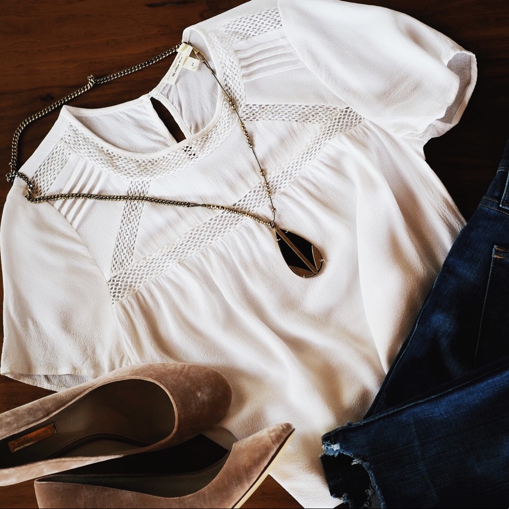 Anthropologie Meadow Rue Necto Lace Tee