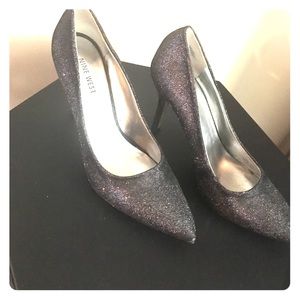 Nine West Gray Sparkle Heels