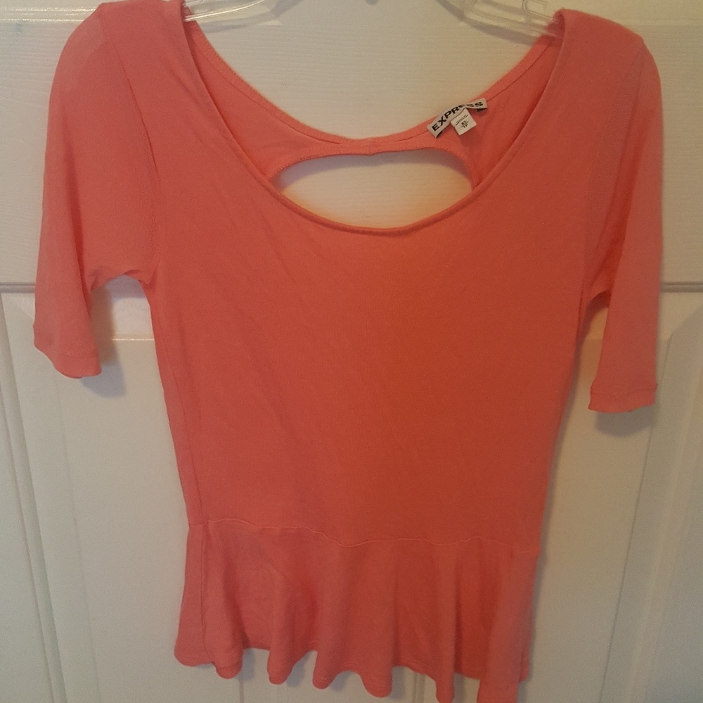 Express peplum with mesh shoulders