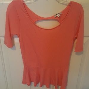 Express peplum with mesh shoulders