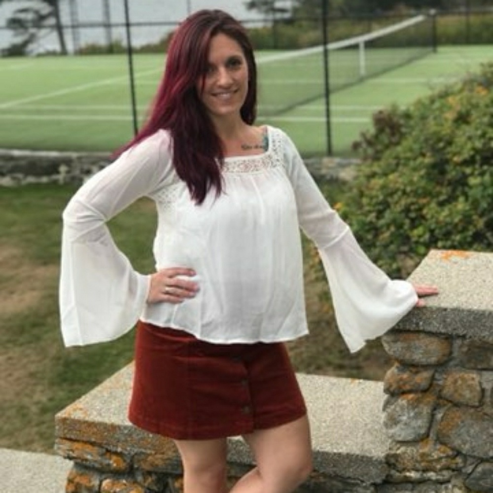 Bell Sleeve Chiffon Top
