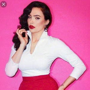 2XL White Vixen Top by Micheline Pitt