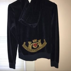 Navy blue juicy couture velour sweatshirt (zip up)