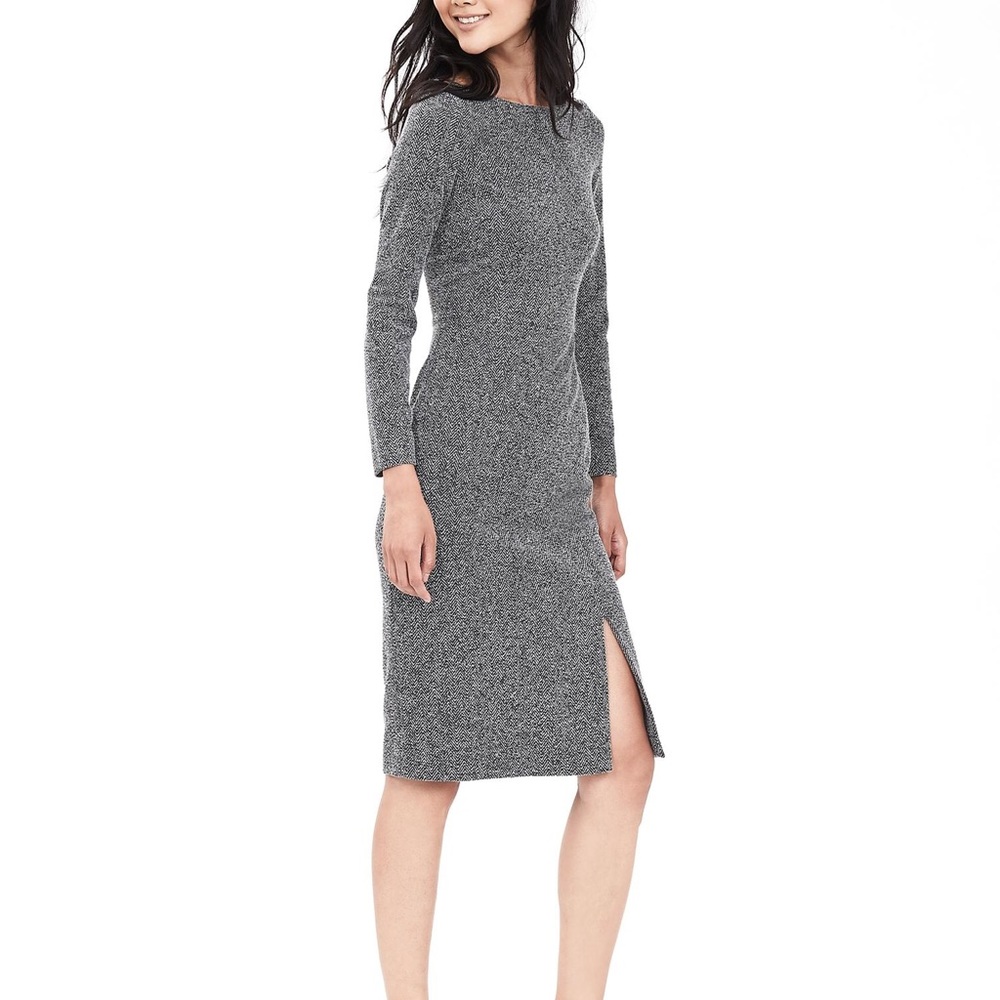 🆕 Banana Republic Herringbone Long Sleeve Dress