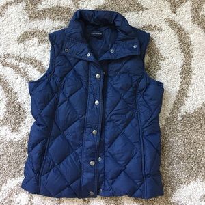 Classic Navy Puffer Vest- Lands' End XS
