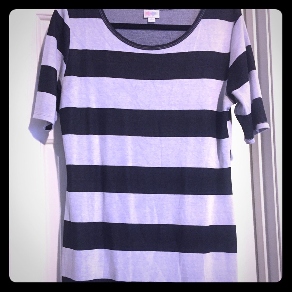Lularoe Julia dress black and white stripe