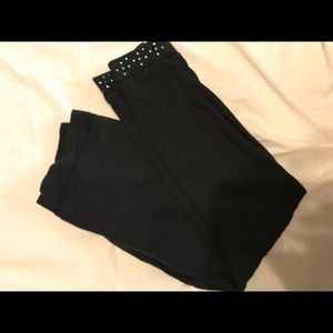 Girl's Black Leggings, XL 16