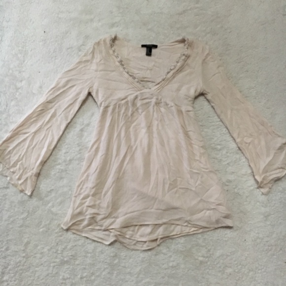 White Boho blouse with cut out back - Picture 1 of 4