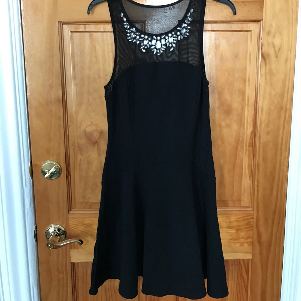 Black dress with mesh top/back and stud accents