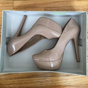 Jessica Simpson Nude Platform High Heels