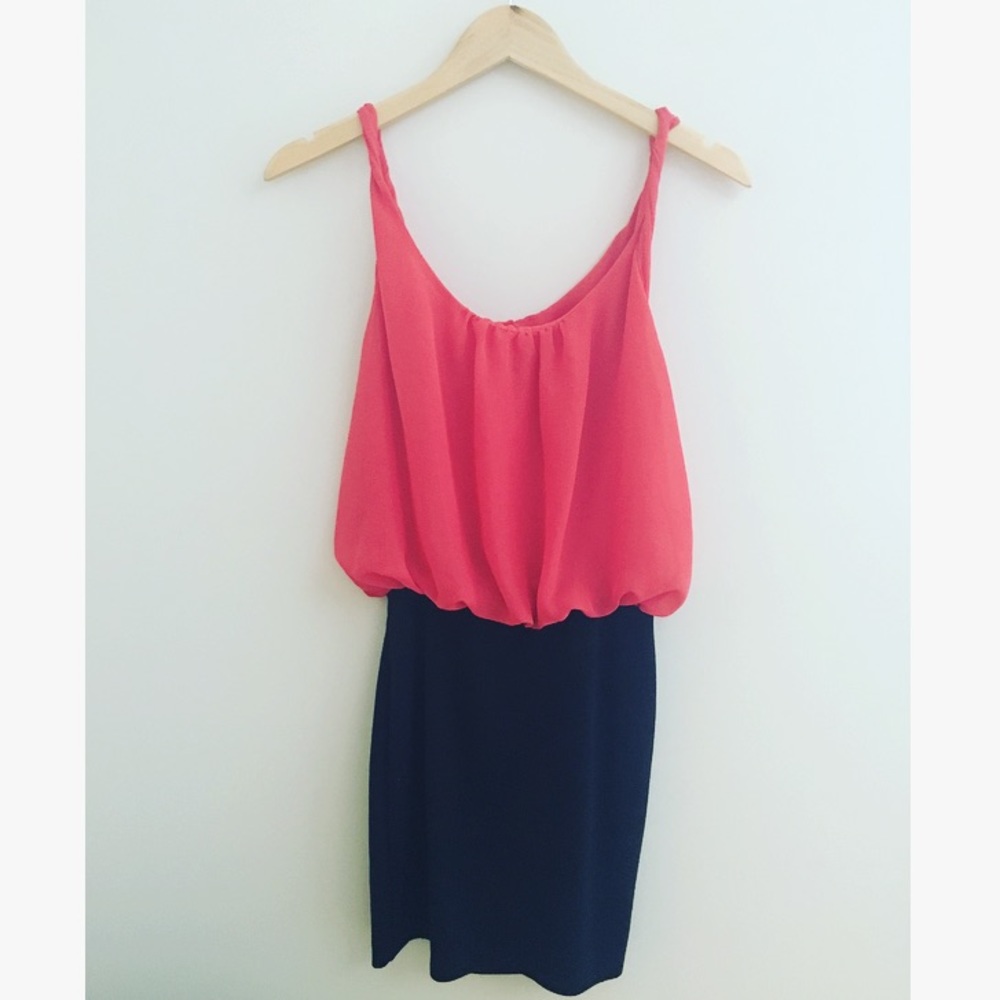 Red and black bodycon dress