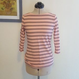 Merona Boat Neck Shirt pink with black stripes