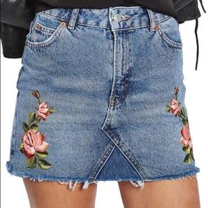 TopShop Rose Denim Mini Skirt