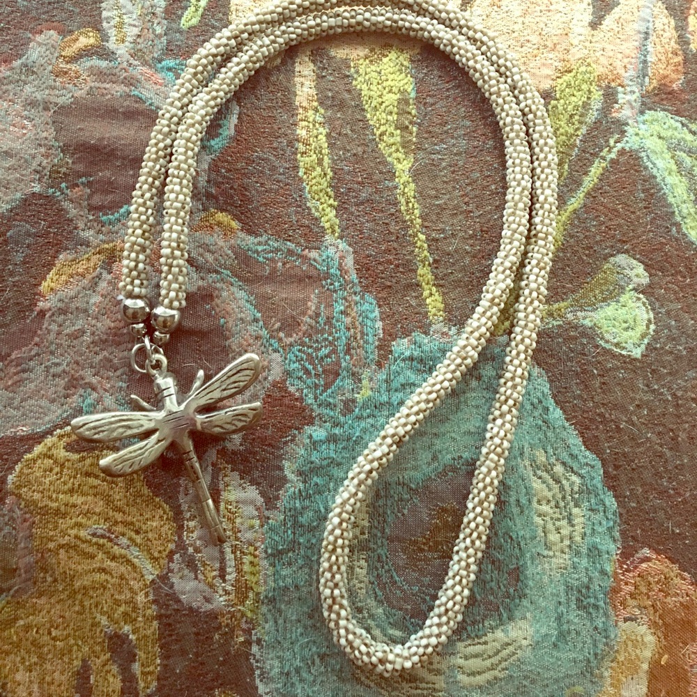 Beautiful Sterling Silver Dragonfly Necklace
