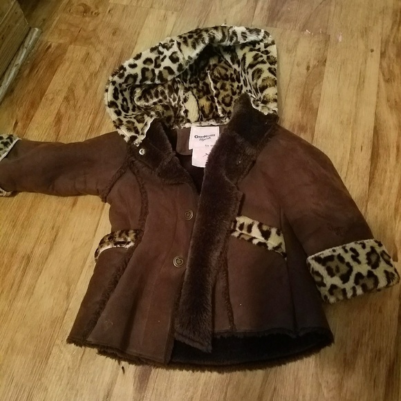 Teal blue Columbia 3t fleece zip up & cheatah fur - Picture 3 of 4