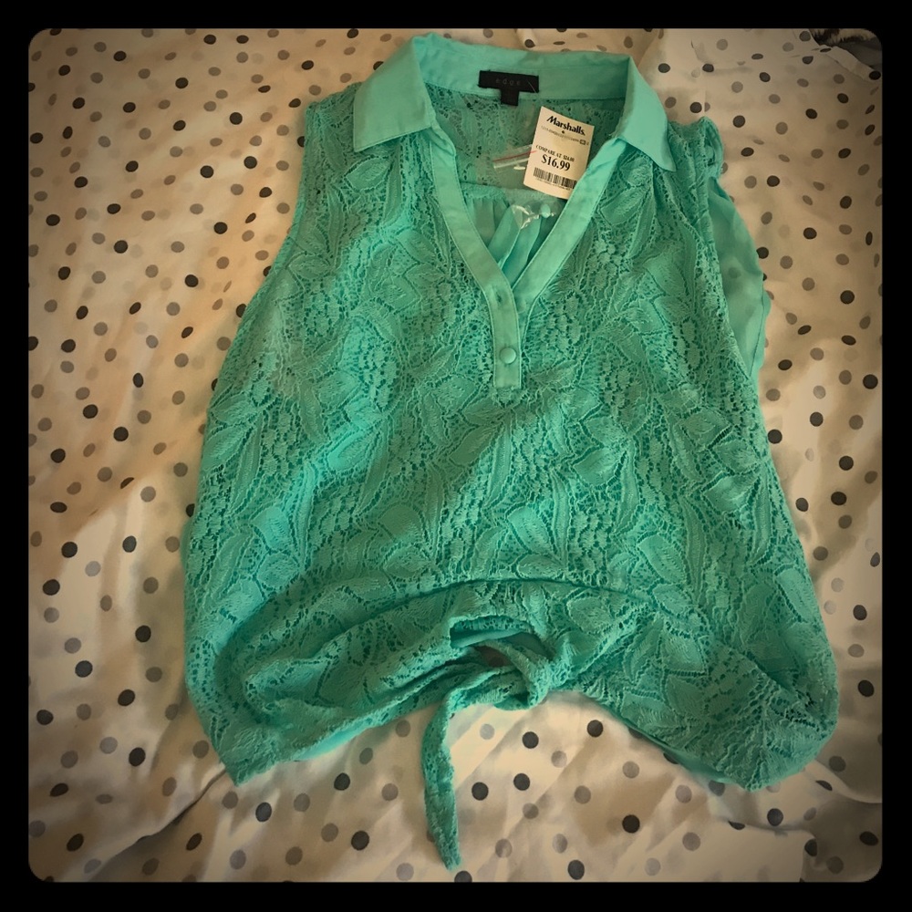 Very cute lace front shirt.
