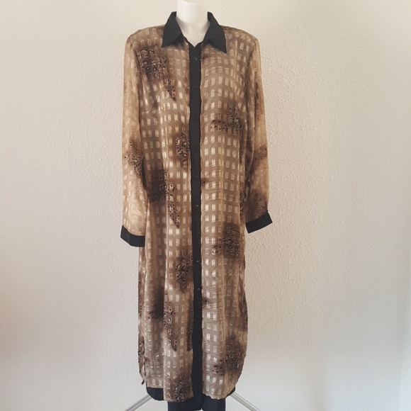 Vintage Dresses & Skirts - Vintage A Wild Thyme Long Duster Dress Plus 20