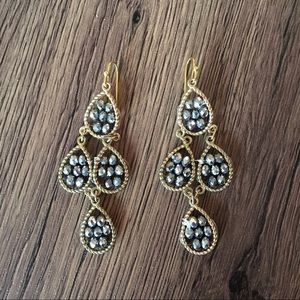 Metallic Beaded Statement Earrings