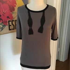 Dorothy Perkins Grey Bow Tie Sweater, UK 12/  US 8