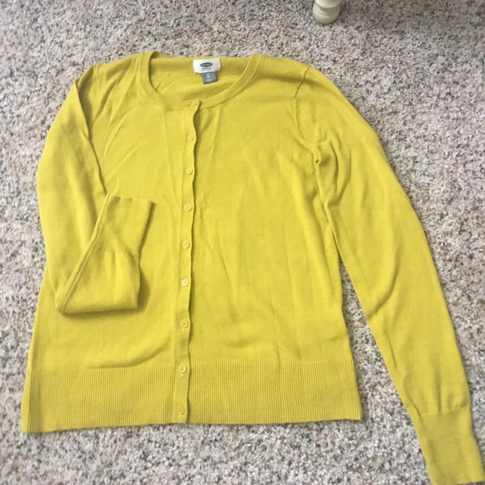 Chartreuse/pear colored cardigan