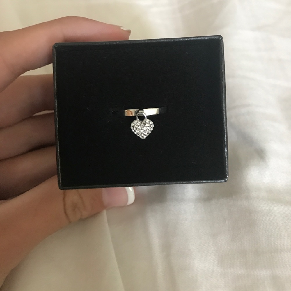 Silver Michael Kors Heart Charm Ring