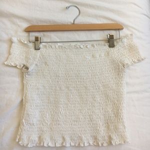 White "Kimchi Blue" off-the-shoulder top