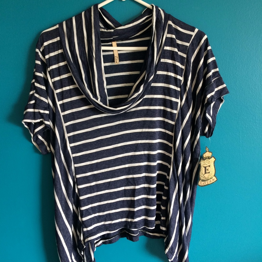 Cropped cowl neck top