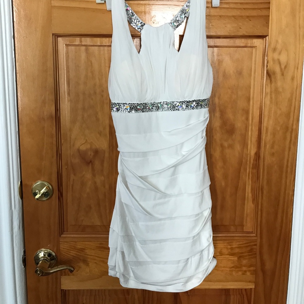 White dress with sequin accents